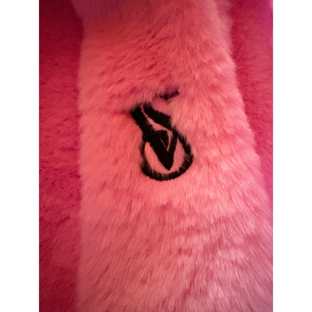 Victoria's Secret Pink Faux Fur Robe Shawl Collar Belted Pockets M/L‎ Loungewear - Picture 9 of 11